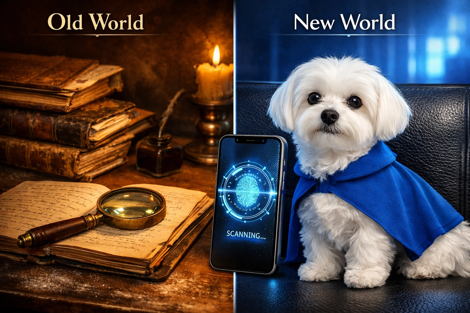 Comparison of traditional in-house expert tools versus professional authentication on a mobile device.