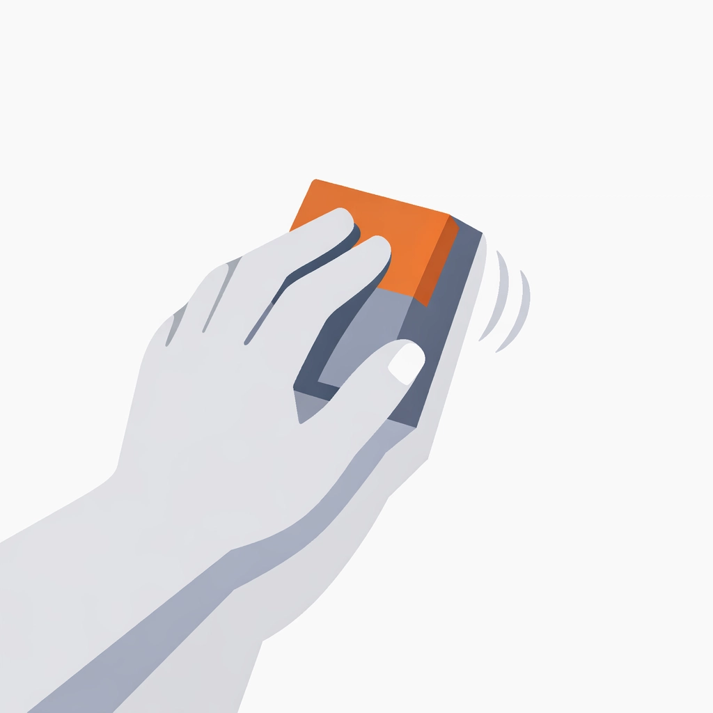 Handyman sanding a repaired drywall hole for a seamless finish in an East Vancouver house.