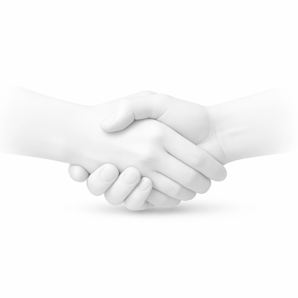 White handshake symbolizing the merger of psychology and the Heppner Protective Shield legal framework.