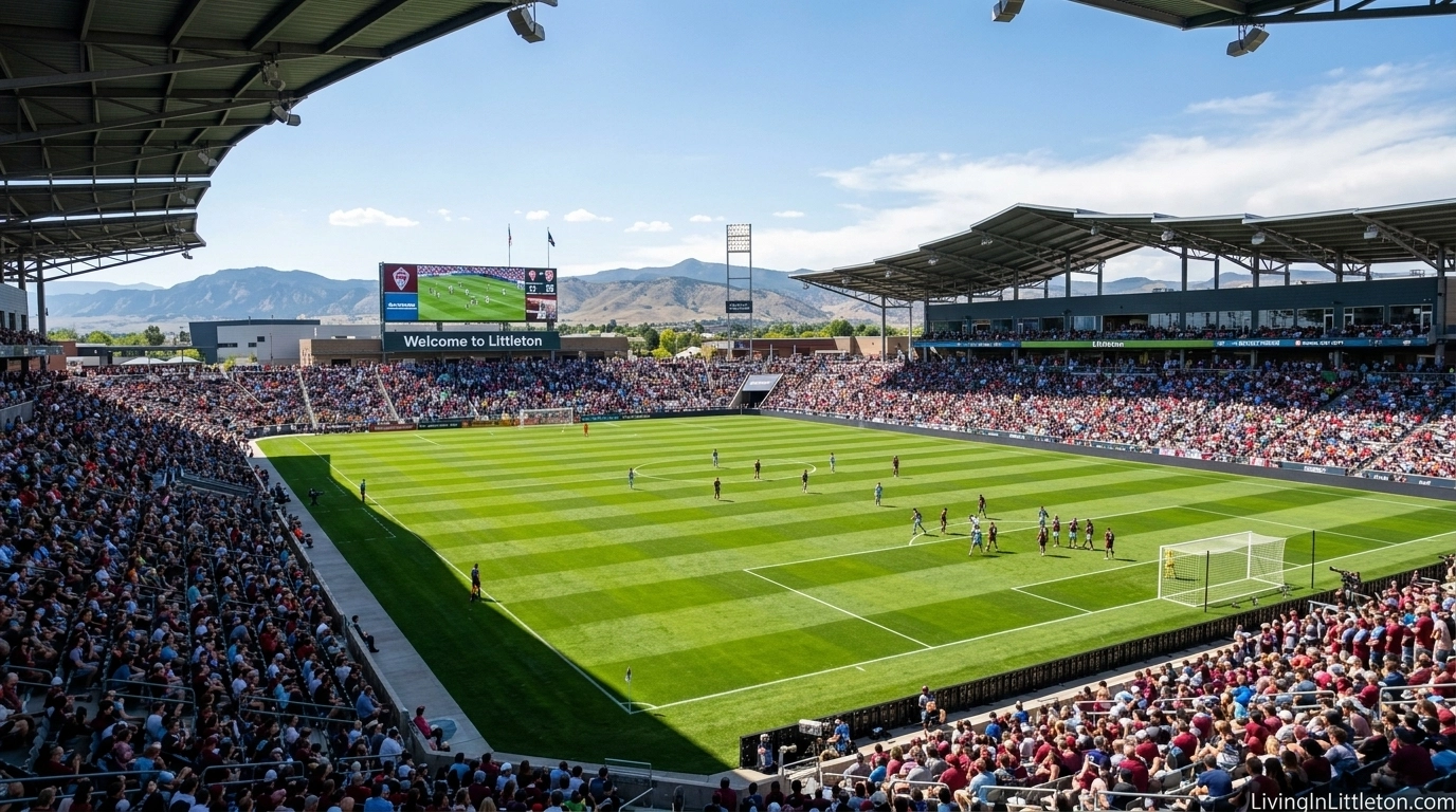 Soccer match at Dick's Sporting Goods Park near Littleton Colorado