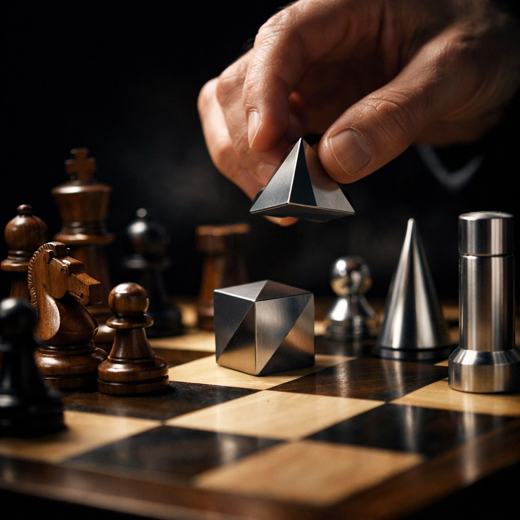 Strategic chess positioning illustrating institutional investment manager selection and decision-making