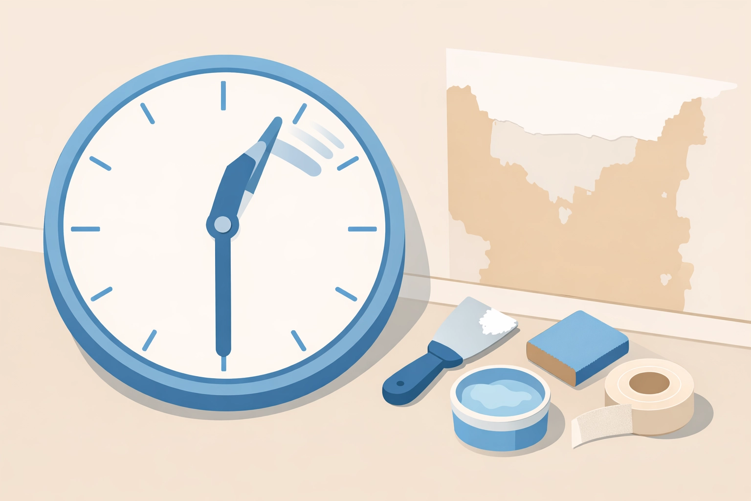 Time investment required for DIY drywall repair project with tools and materials