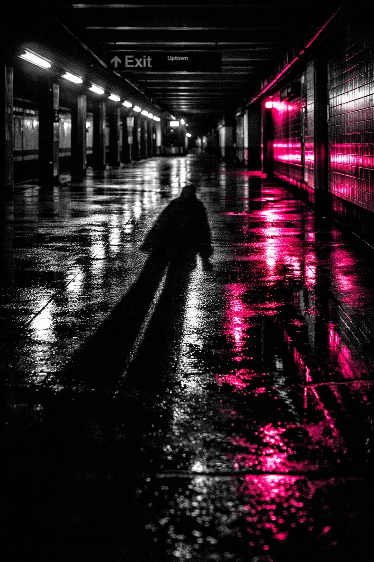 Isolated urban corridor at night depicting hypervigilance and the feeling of constant threat in CPTSD