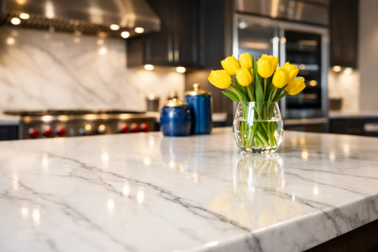 Sparkling luxury kitchen island perfect for a weekly house cleaning Lexington schedule.