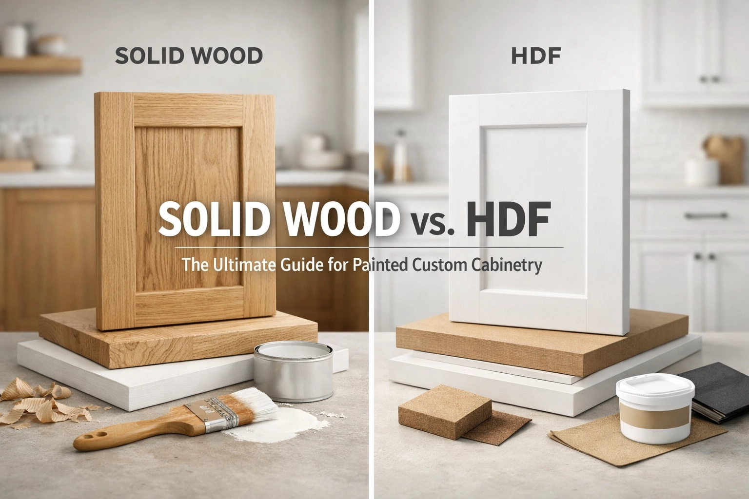 [HERO] Solid Wood vs. HDF: The Ultimate Guide for Painted Custom Cabinetry