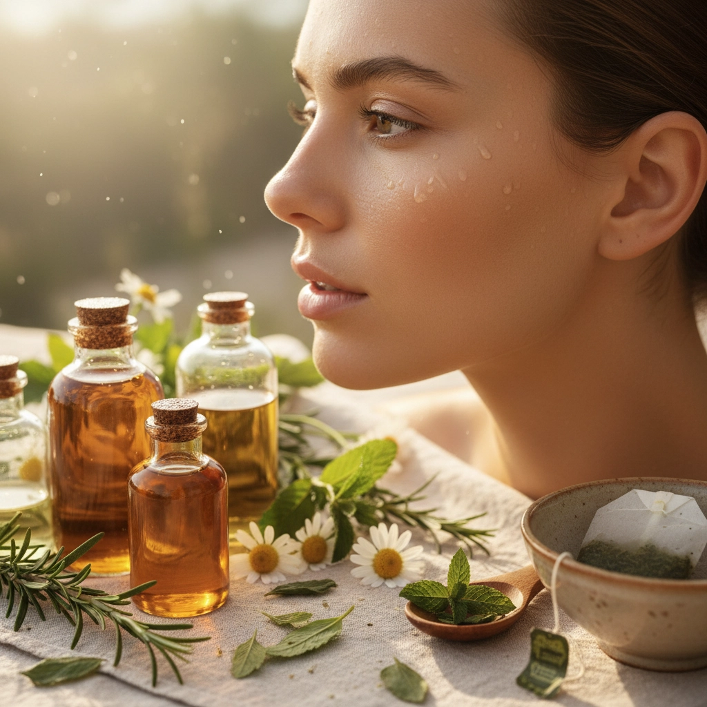 Picture of a woman with glowing skin.