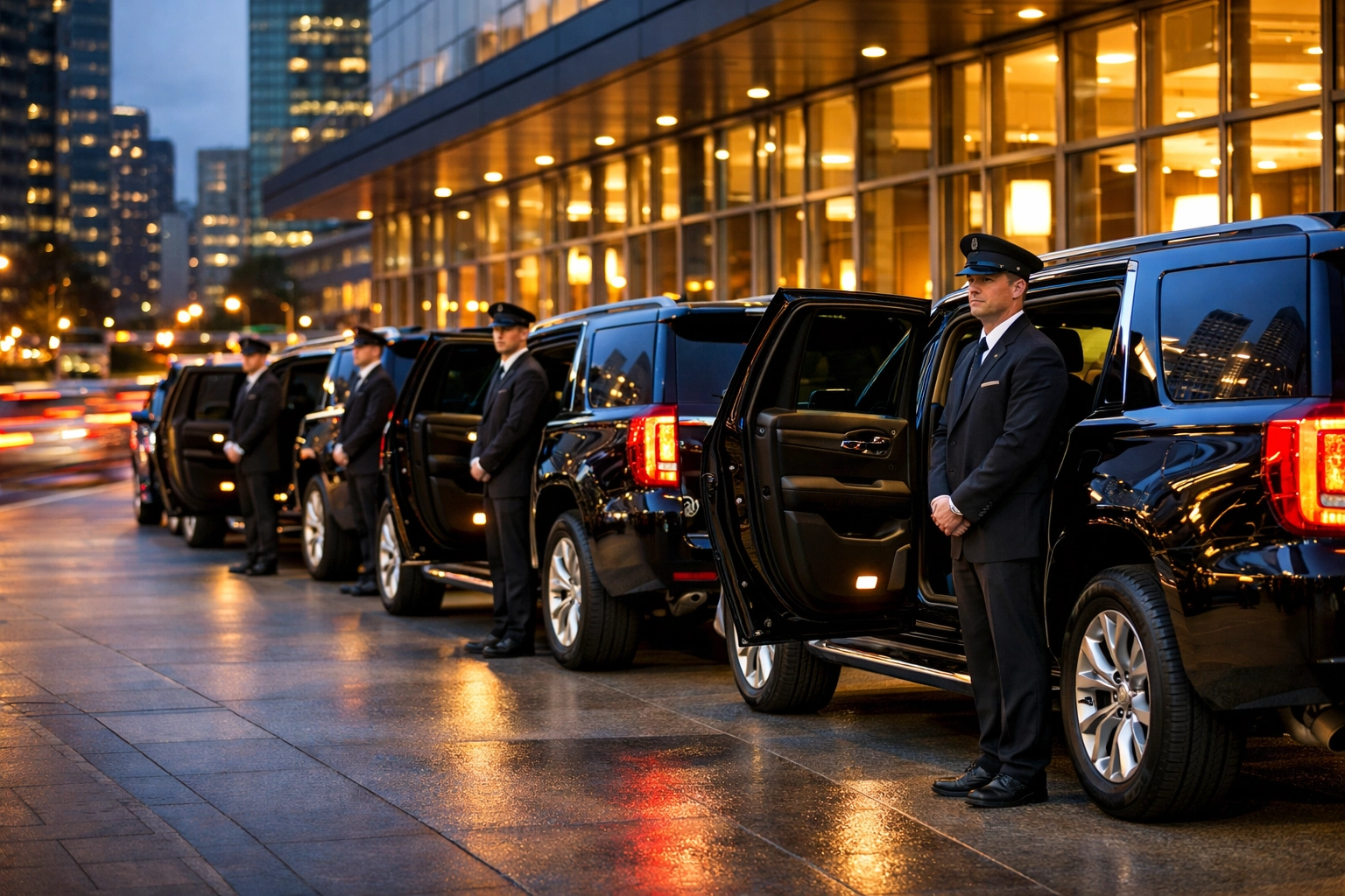 The Ultimate Executive Guide to Super Bowl Logistics and Branding Luxury SUV fleet with professional chauffeurs providing executive ground transportation service