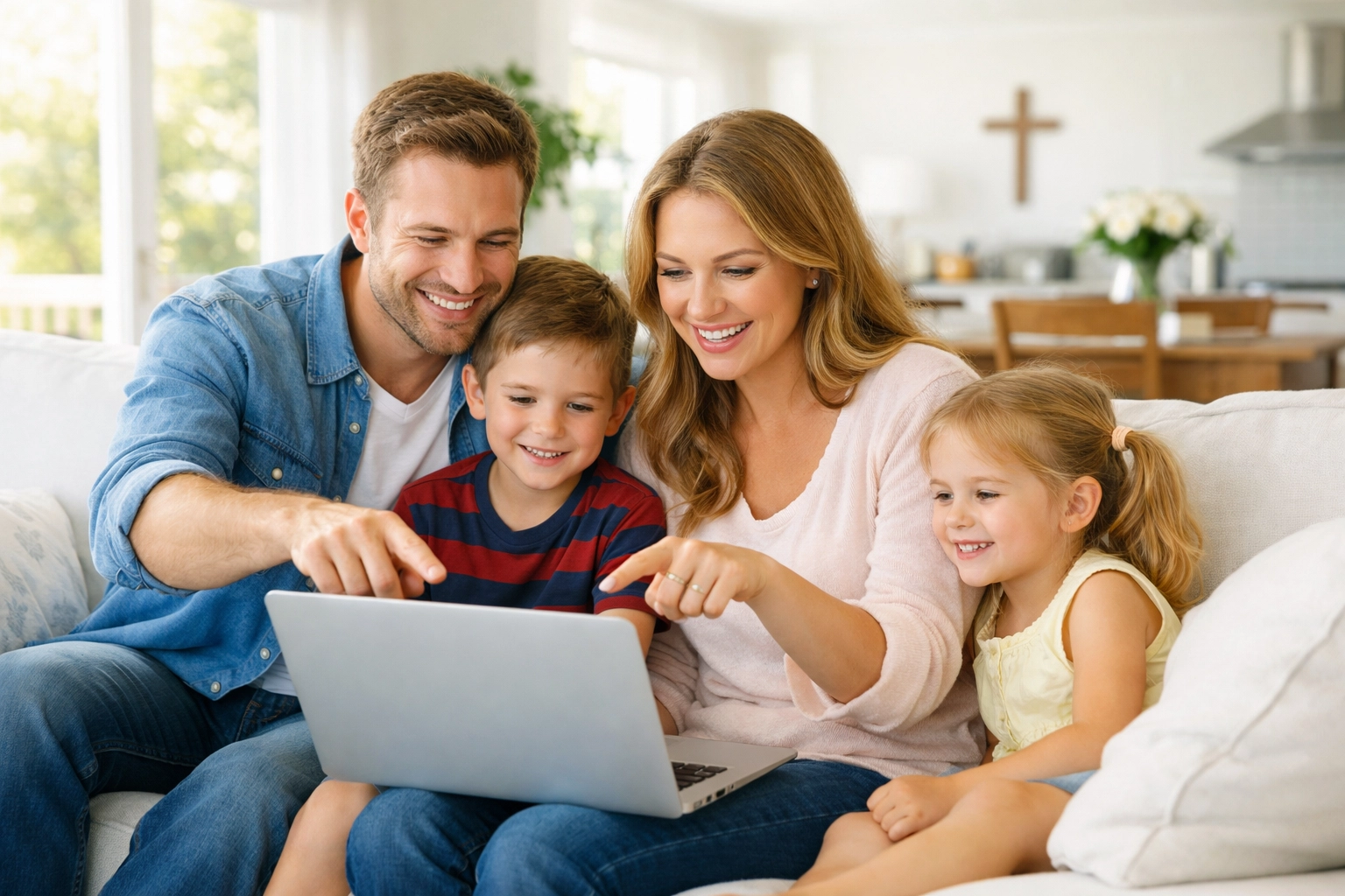 A family studying the Gospel together online through the FA Memphis and Boundless Online Church community.