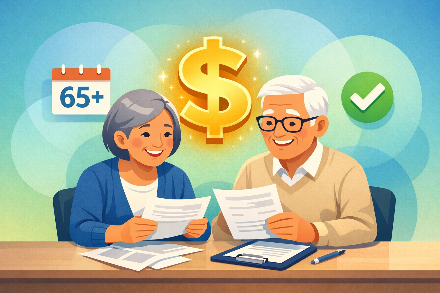 Senior couple benefiting from new tax deduction for taxpayers 65 and older