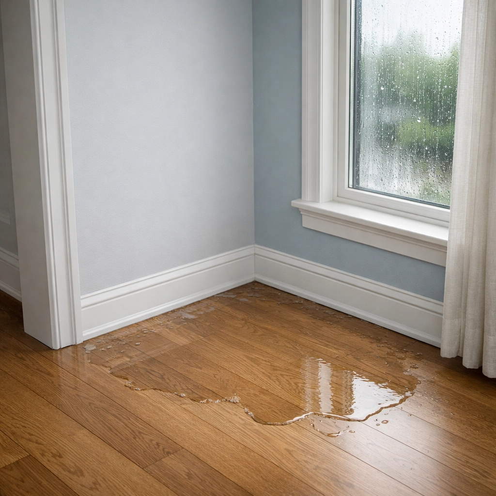 Water damage in Pennsylvania home interior requiring homeowners insurance claim