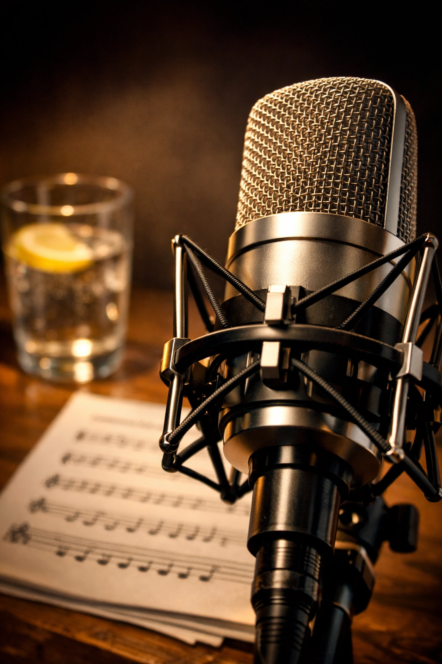 Professional microphone and exercises highlighting healthy technique in singing lessons Tallahassee.