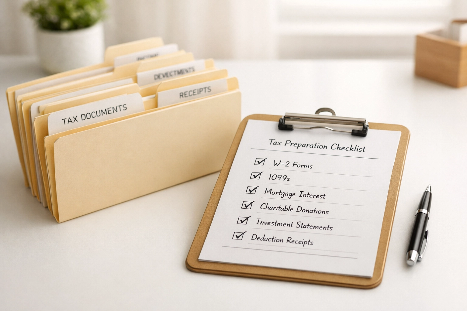 Organized tax compliance documentation with EFIN management checklist for service bureaus