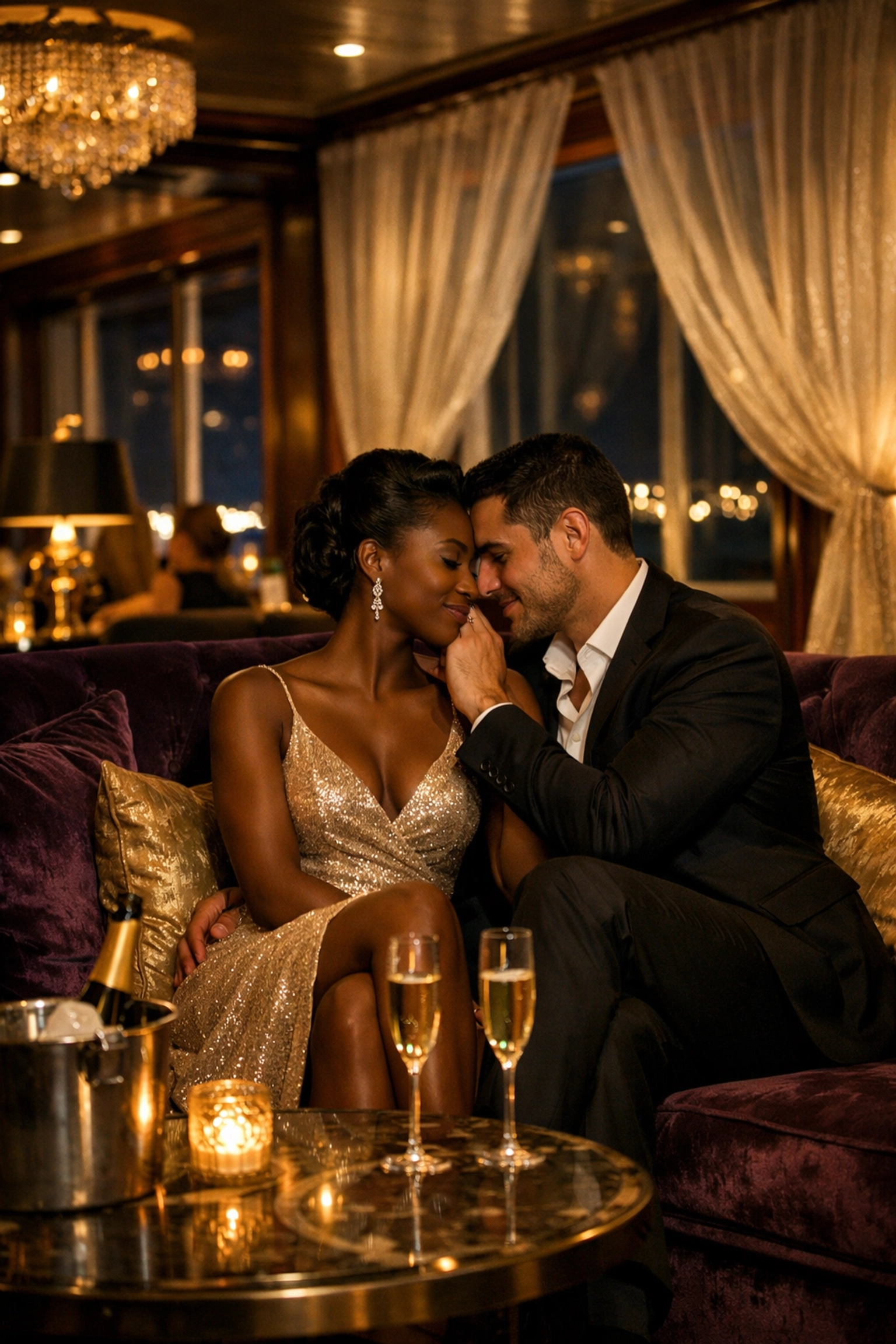 Luxury lounge atmosphere on Desire lifestyle cruise for couples