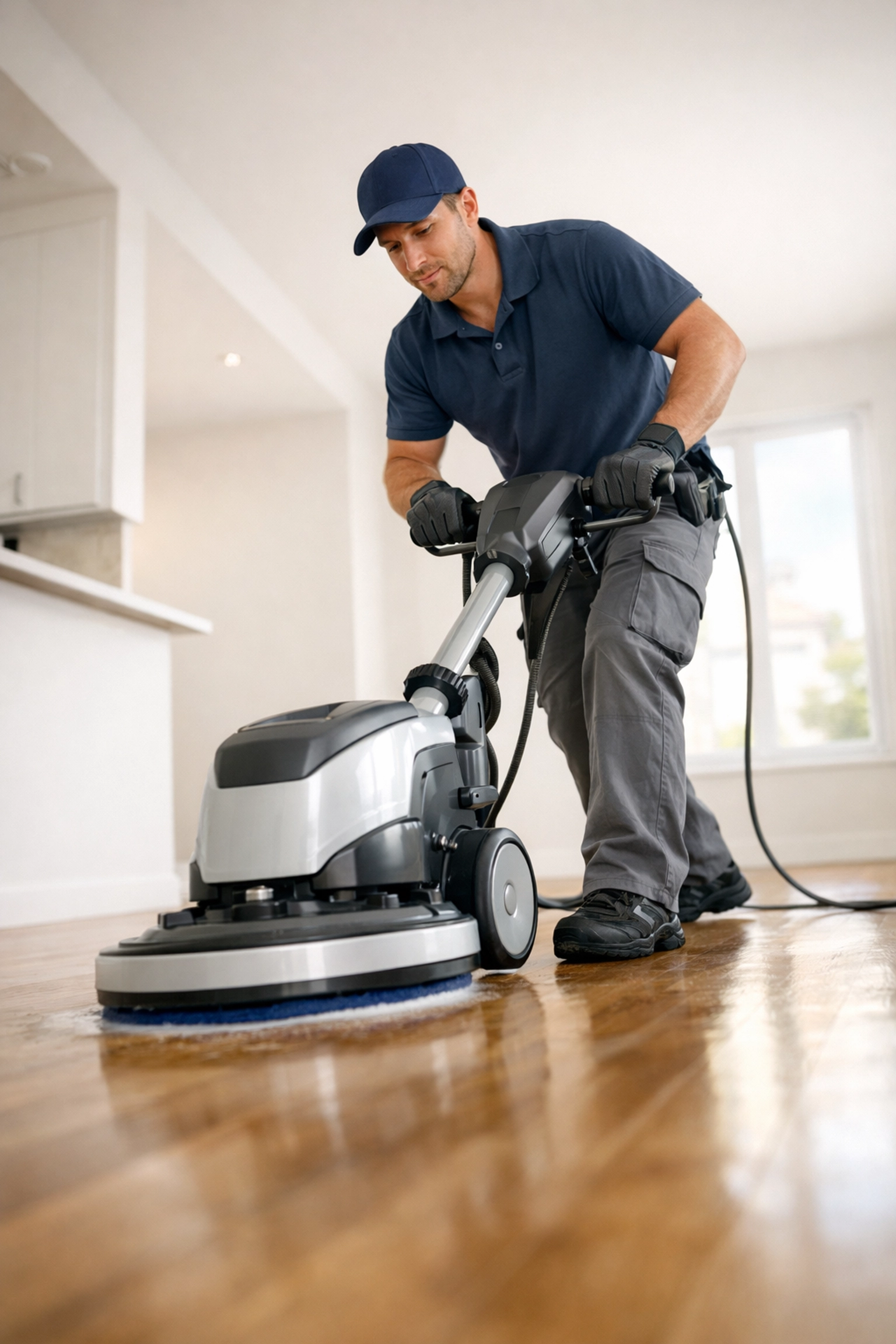 Professional cleaning crew performing make-ready apartment turnover cleaning service