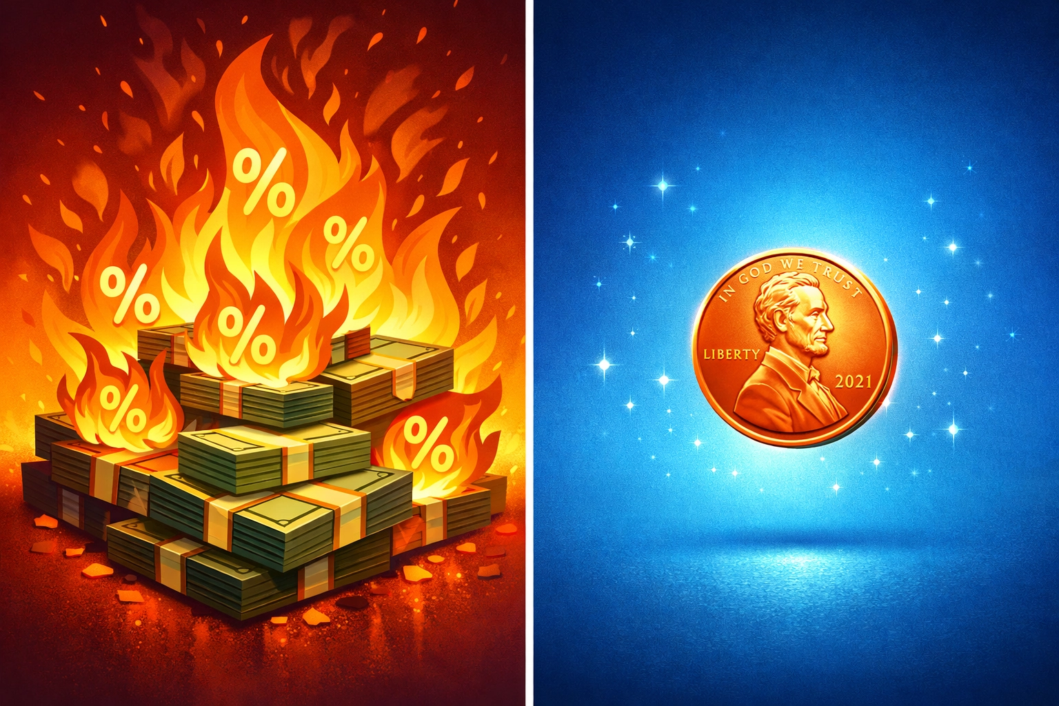 Fee comparison showing expensive percentage-based fees versus low-cost gas-only crypto payments