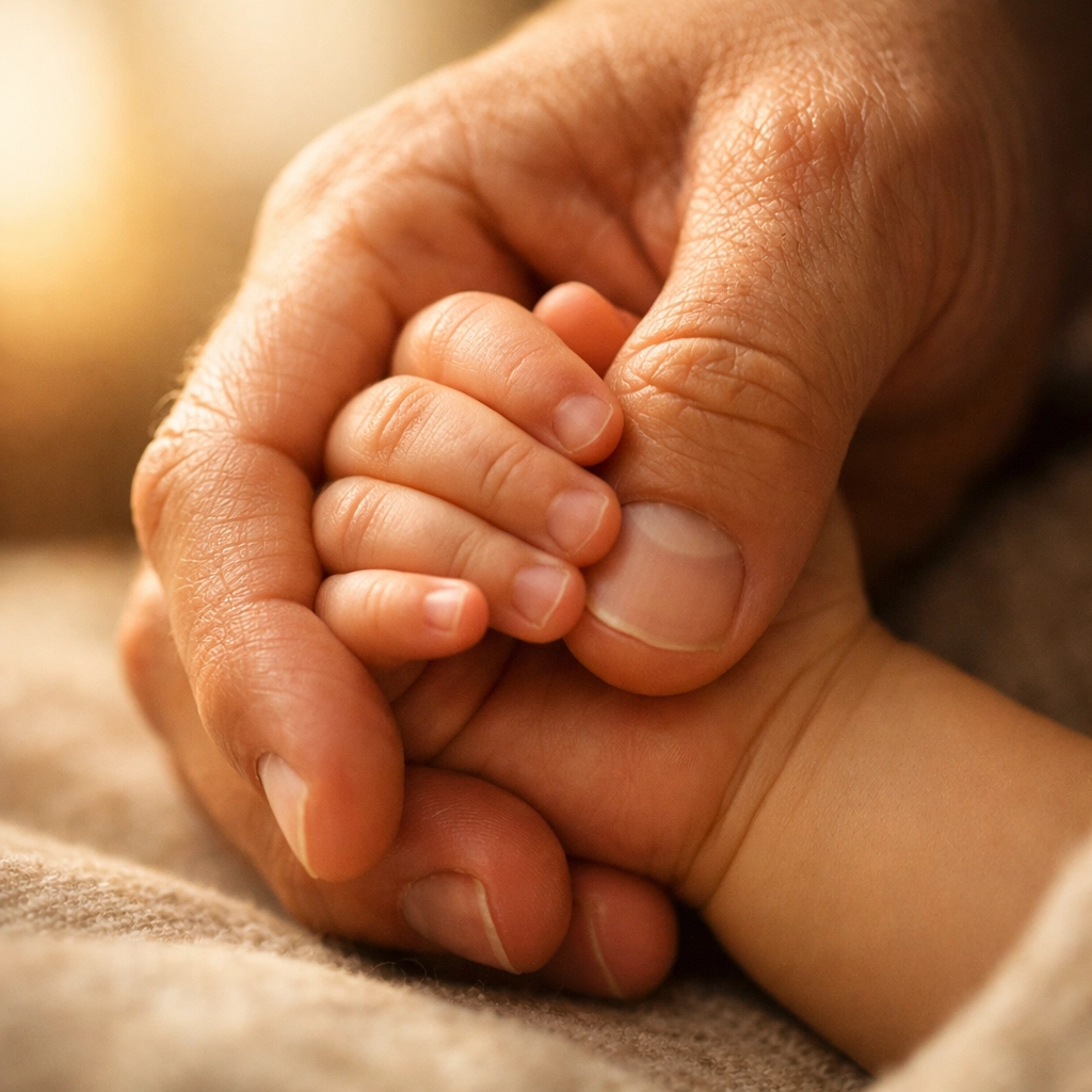 A parent holding a child's hand, symbolizing the legacy and protection of a secure estate plan.