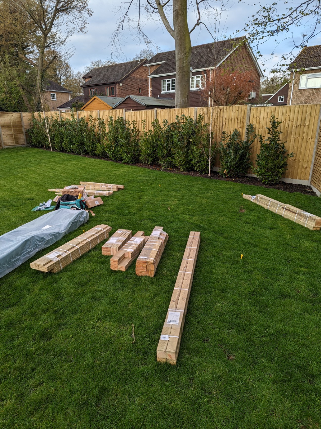 Climbing Frame Materials Laid Out