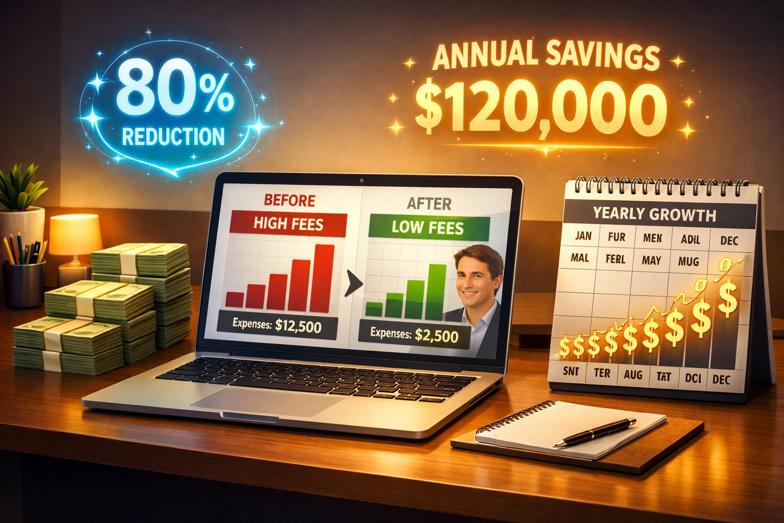 Merchant dashboard displaying annual fee savings and revenue growth from Web3 payment adoption