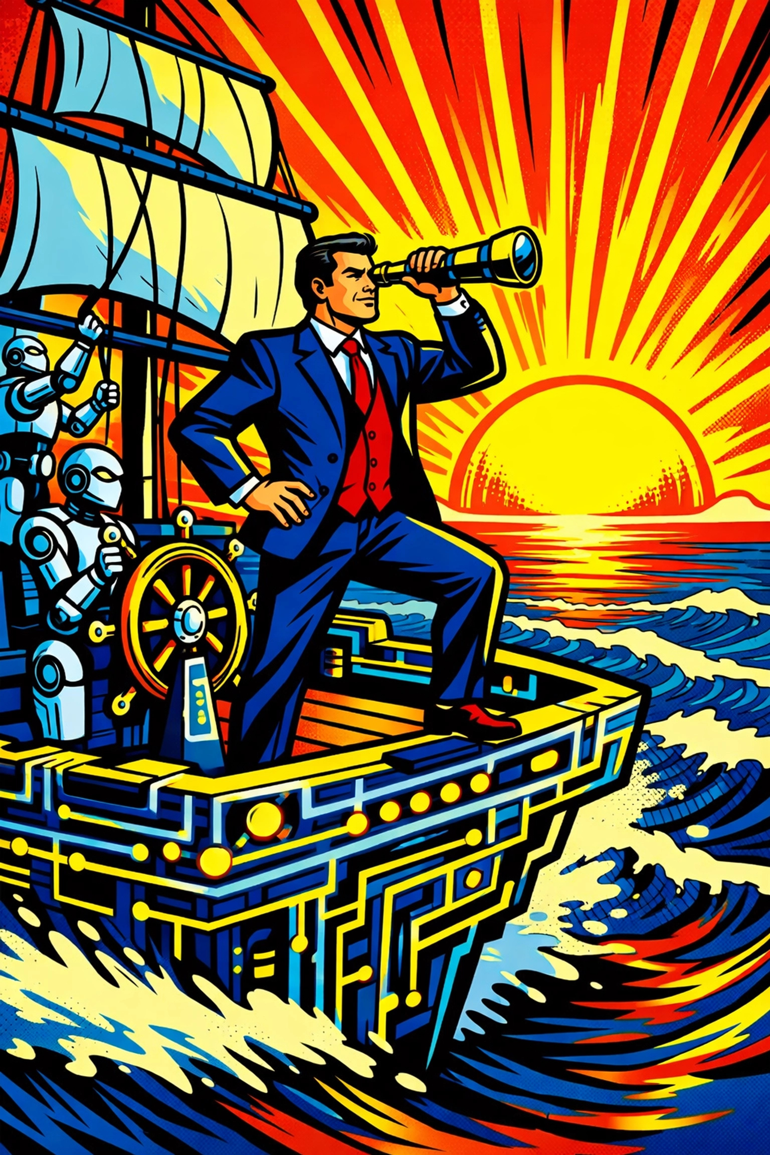 An entrepreneur using AI business automation to navigate their company toward rapid growth and scale.