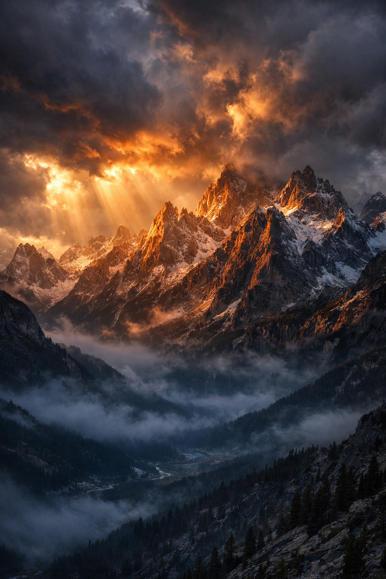 Dramatic mountain peaks during golden hour showcasing the best lighting for landscape photography.