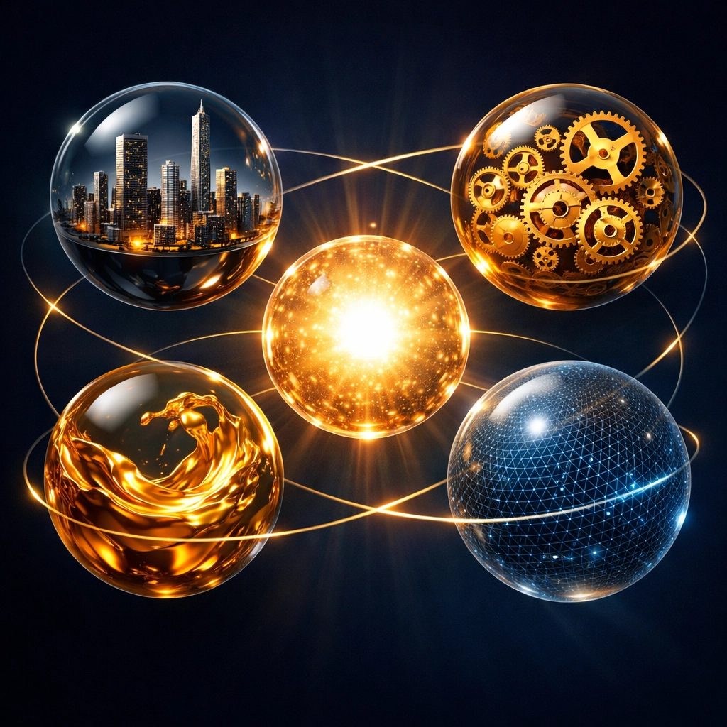 Diversified alternative investment portfolio showing real estate, private equity, and private credit assets