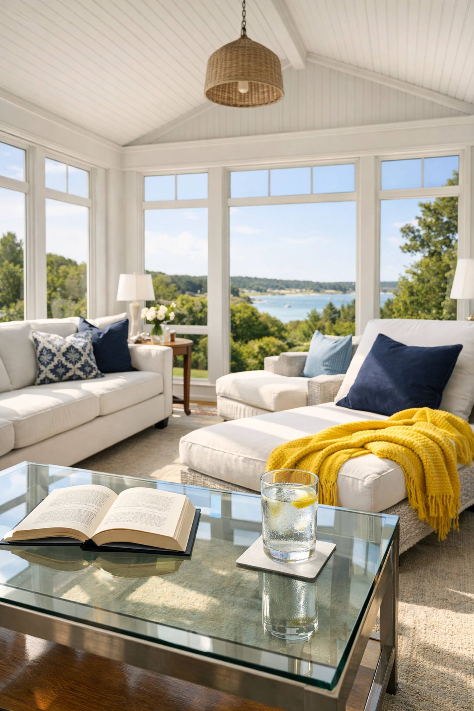 Bright Sandwich sunroom with spotless surfaces, showing the freedom of professional house cleaning services.