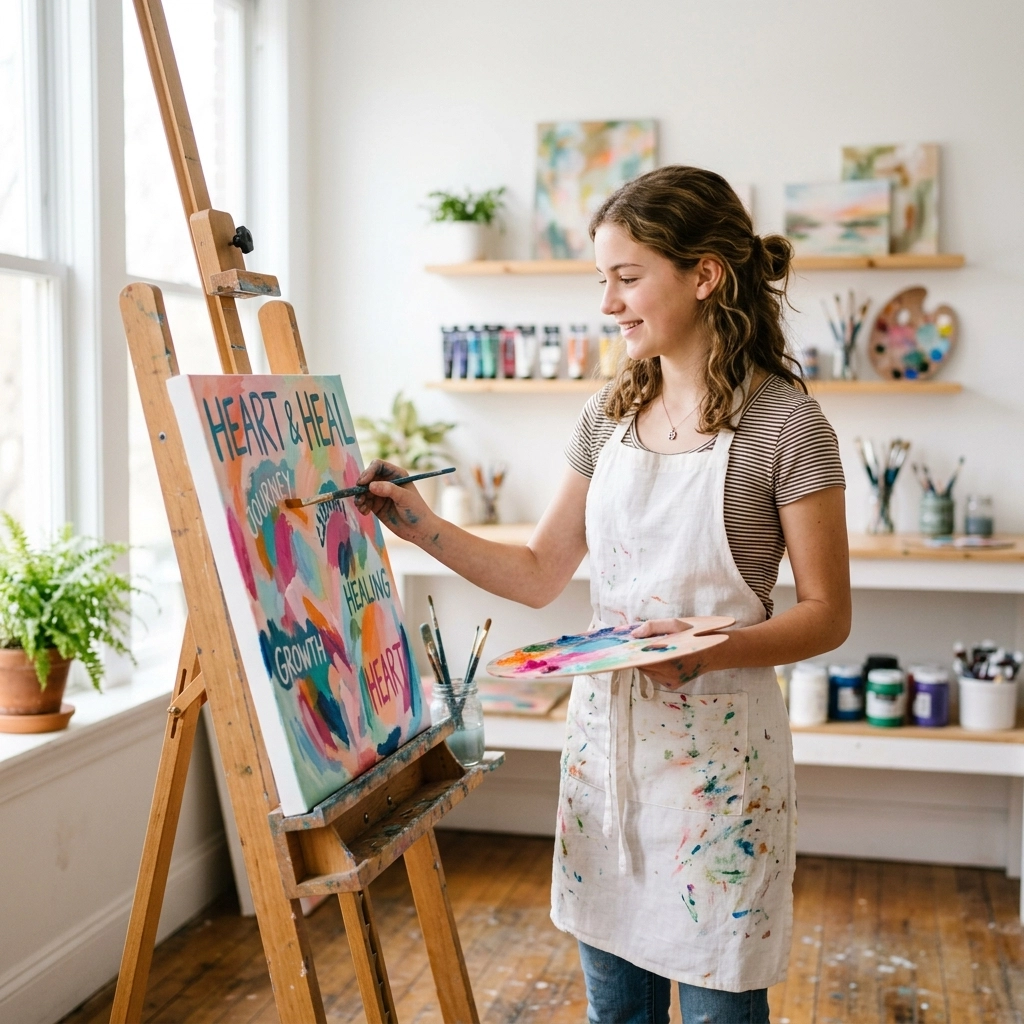 A girl builds resilience through art at a mental health residential treatment center for adolescents.