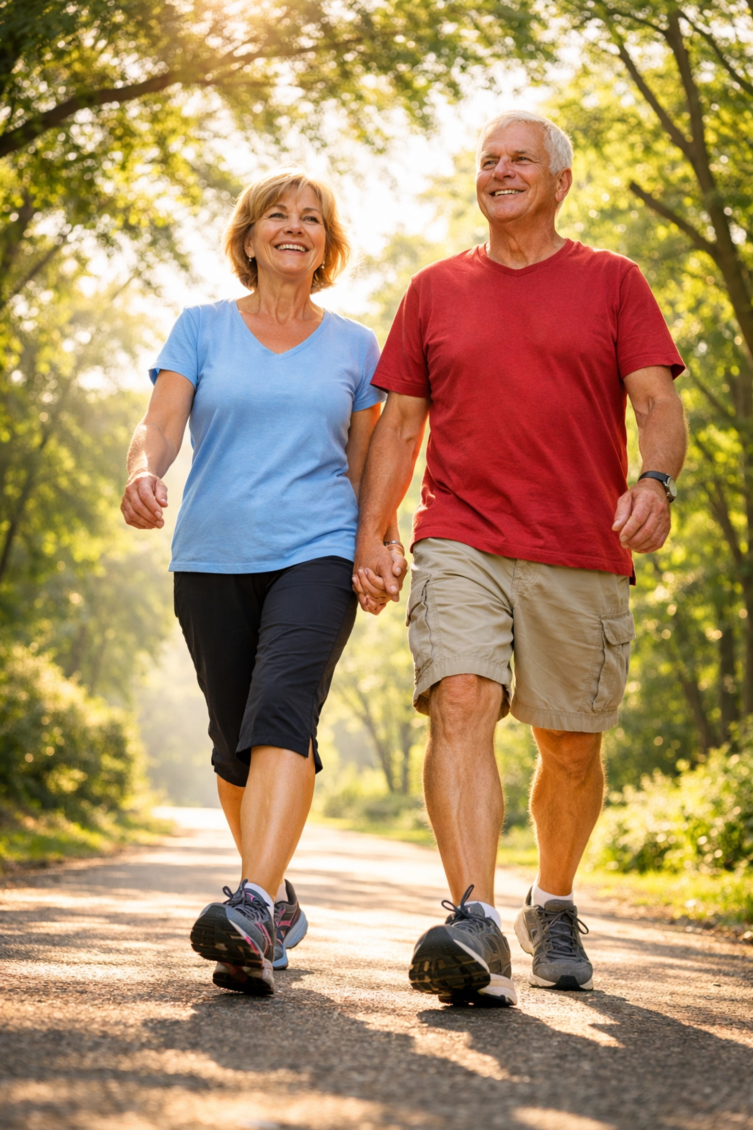 Senior couple walking confidently after successful peripheral neuropathy treatment in Oneonta
