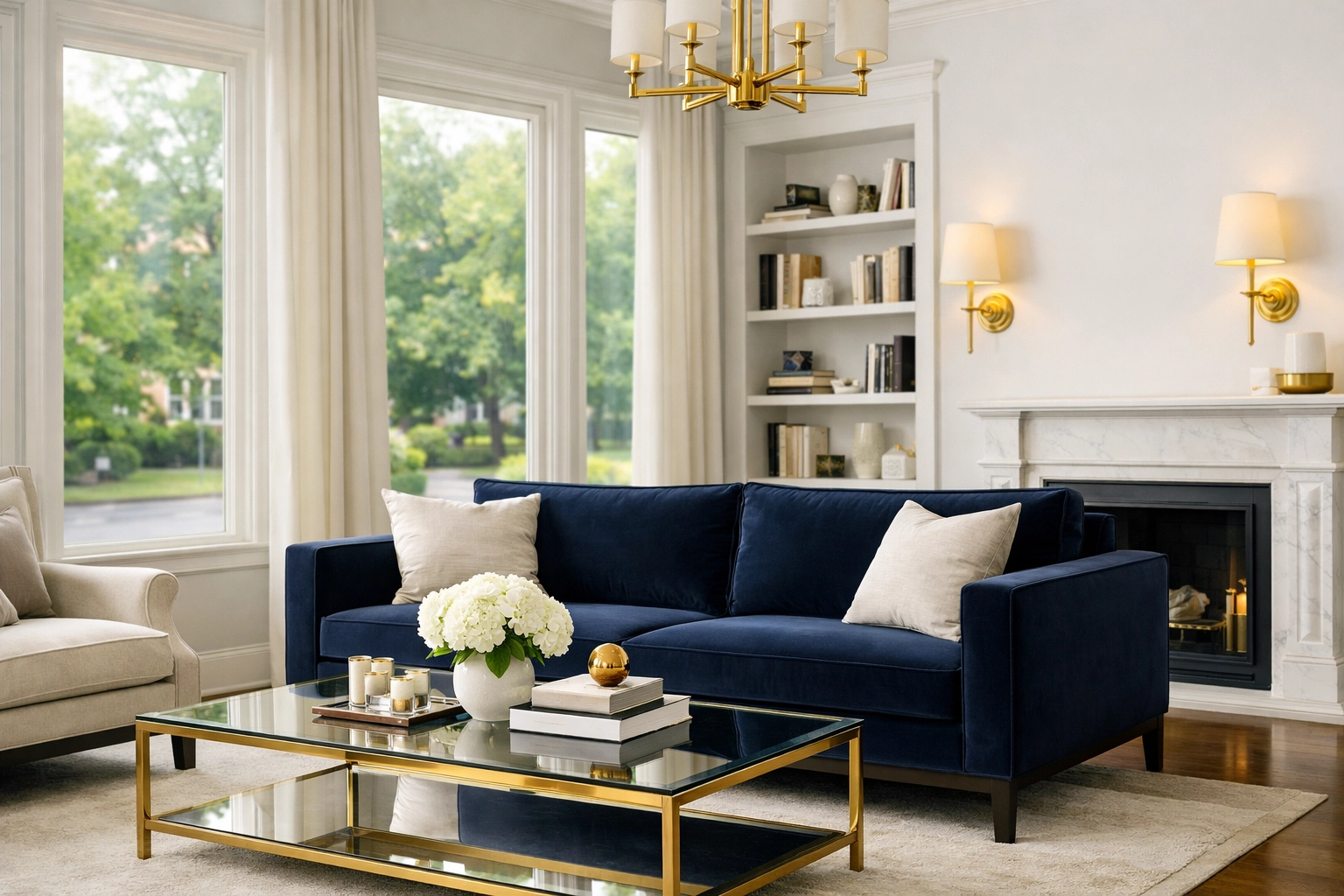 Spotless West Side living room following a deep cleaning Worcester session by professional house cleaners.