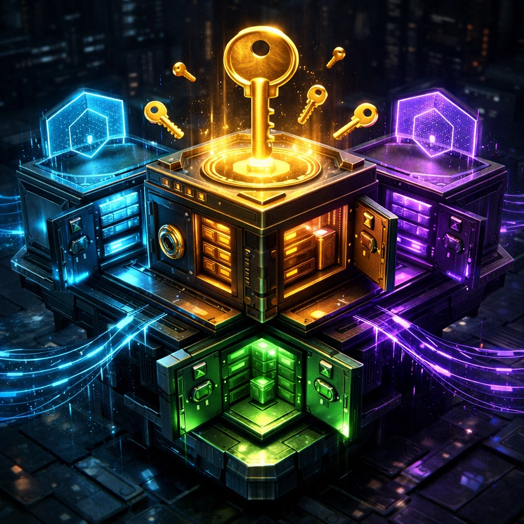 Larecoin Master Wallet system with secure compartments and multi-signature key architecture