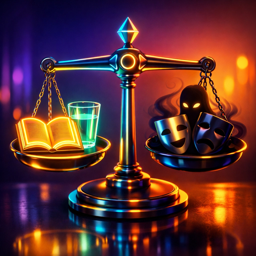 Balanced scale comparing honesty and deception in consent and relationship communication