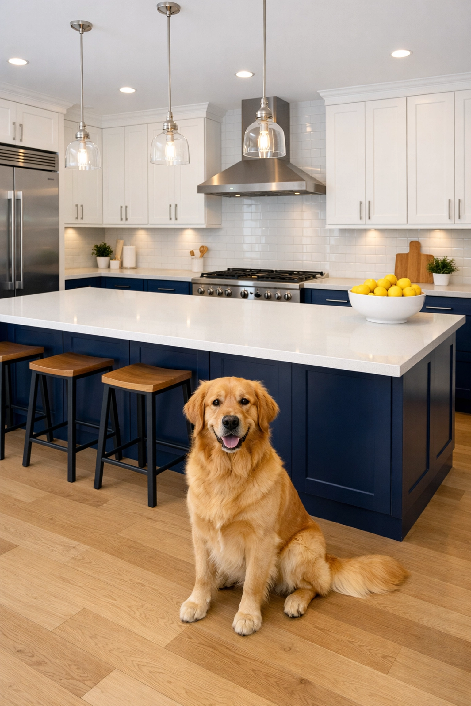 Spotless modern kitchen after professional deep cleaning and residential cleaning Leicester MA.