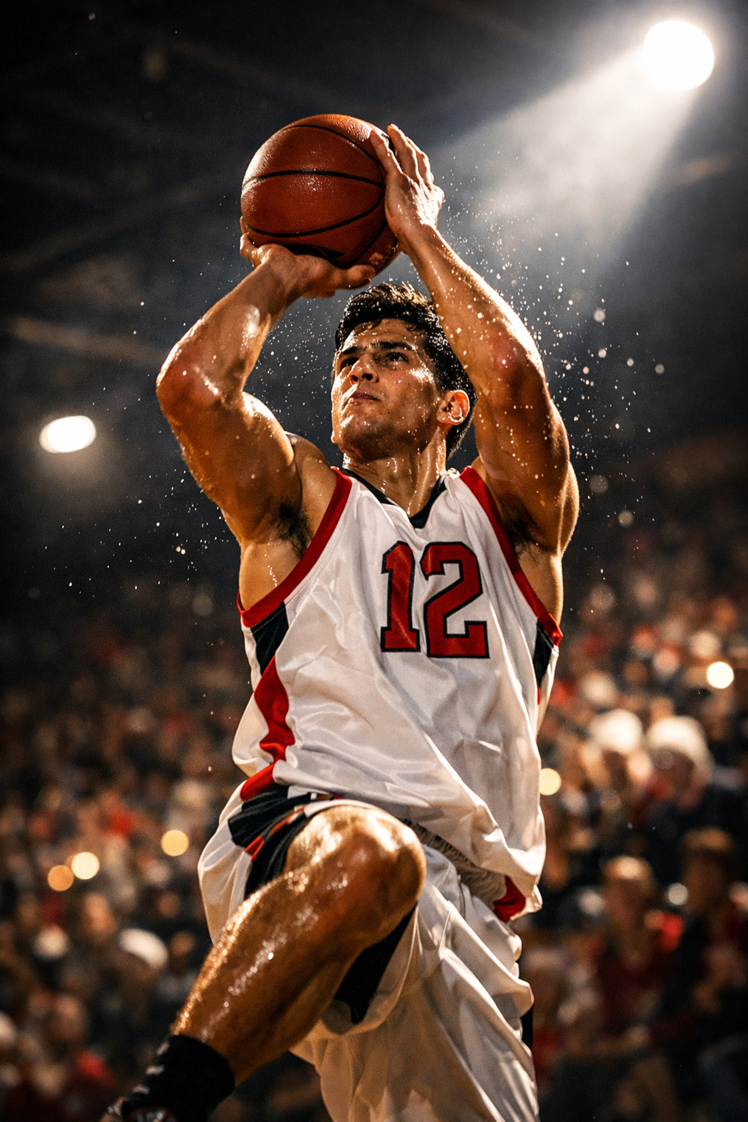High school basketball player performing under pressure during competitive game