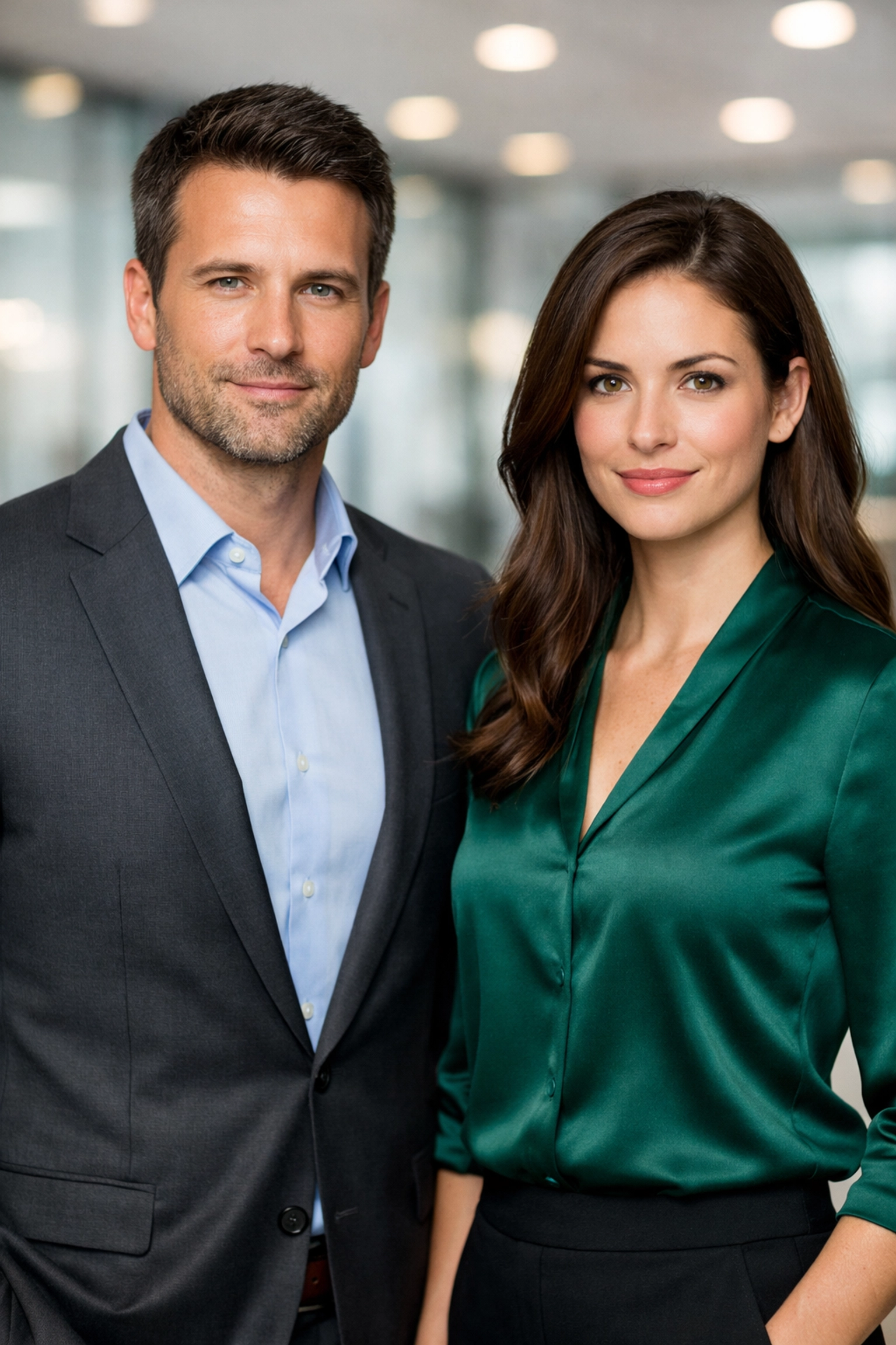 Professional corporate headshot tips showing tailored wardrobe choices for men and women.