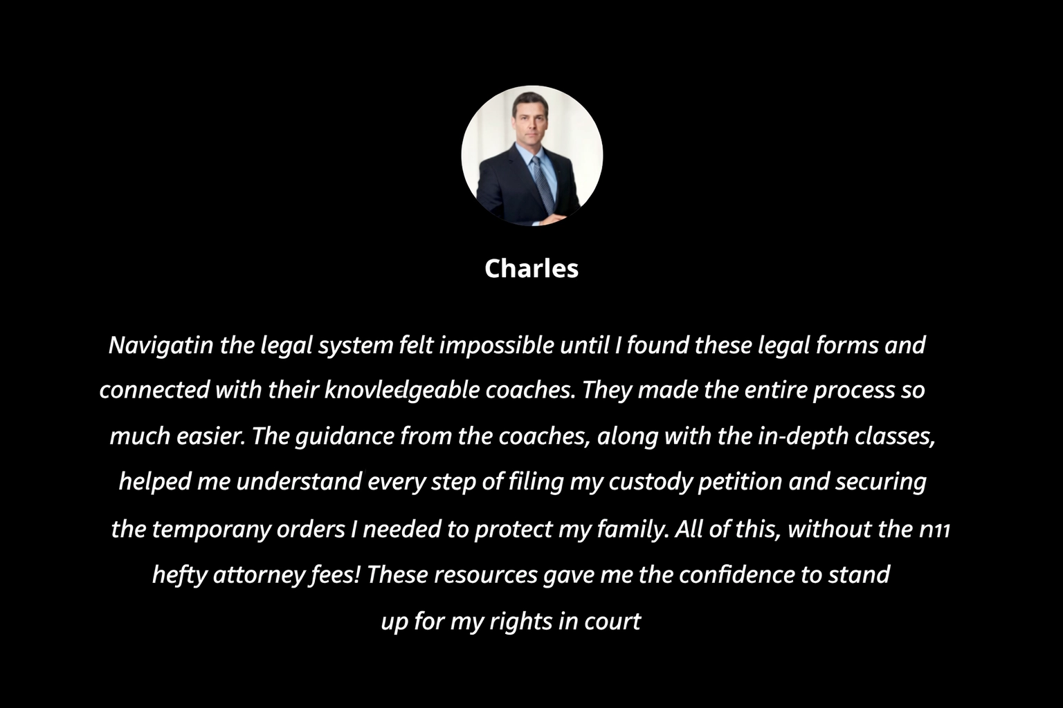Charles Testimonial