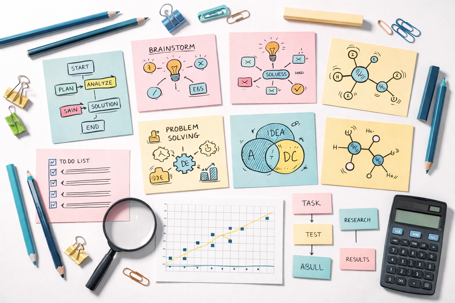 Organized revision cards, diagrams, and study tools highlight problem-solving and analytical skills in GCSE Chemistry.