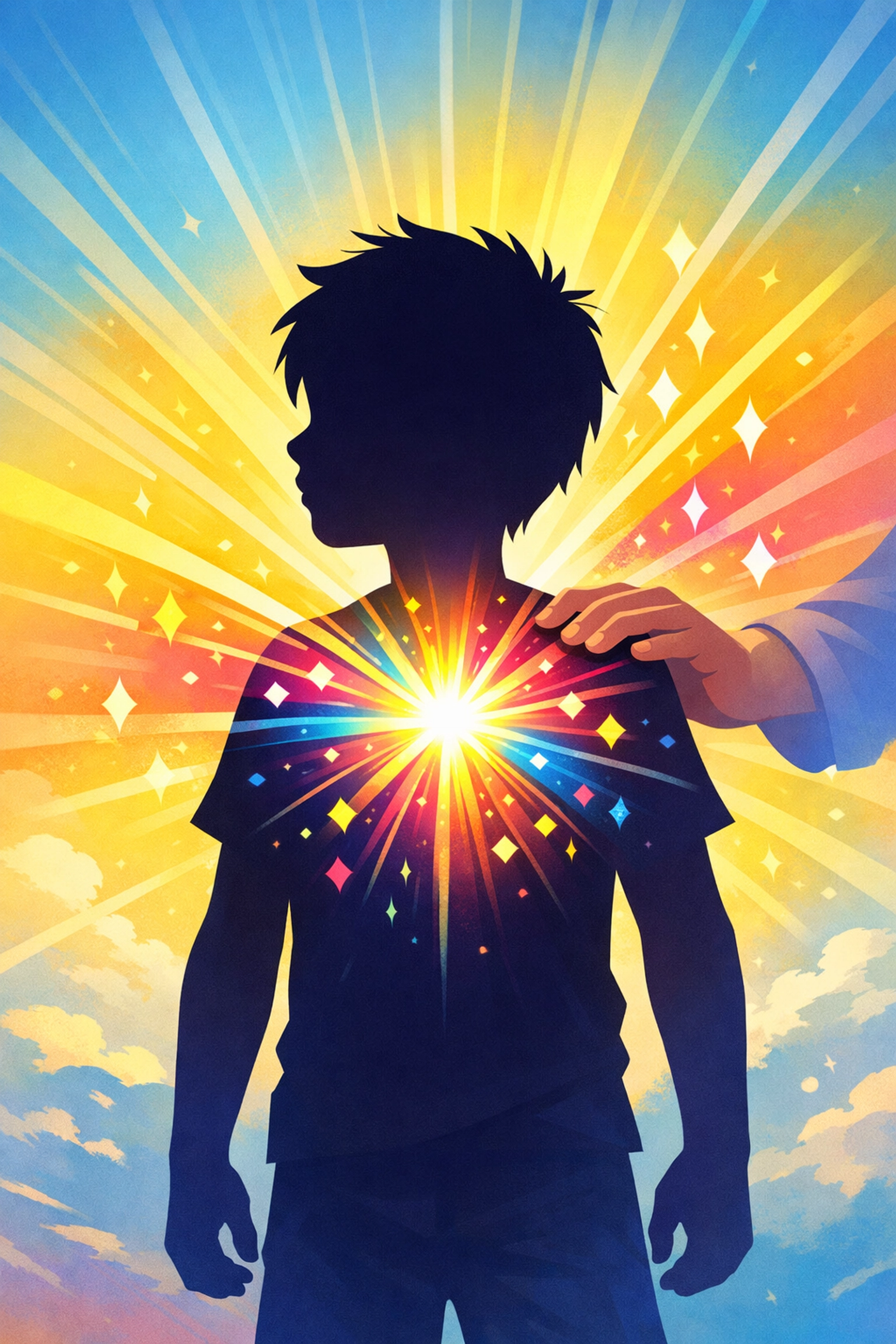 An empowering illustration of a child thriving with supportive guidance for neurodivergent students.