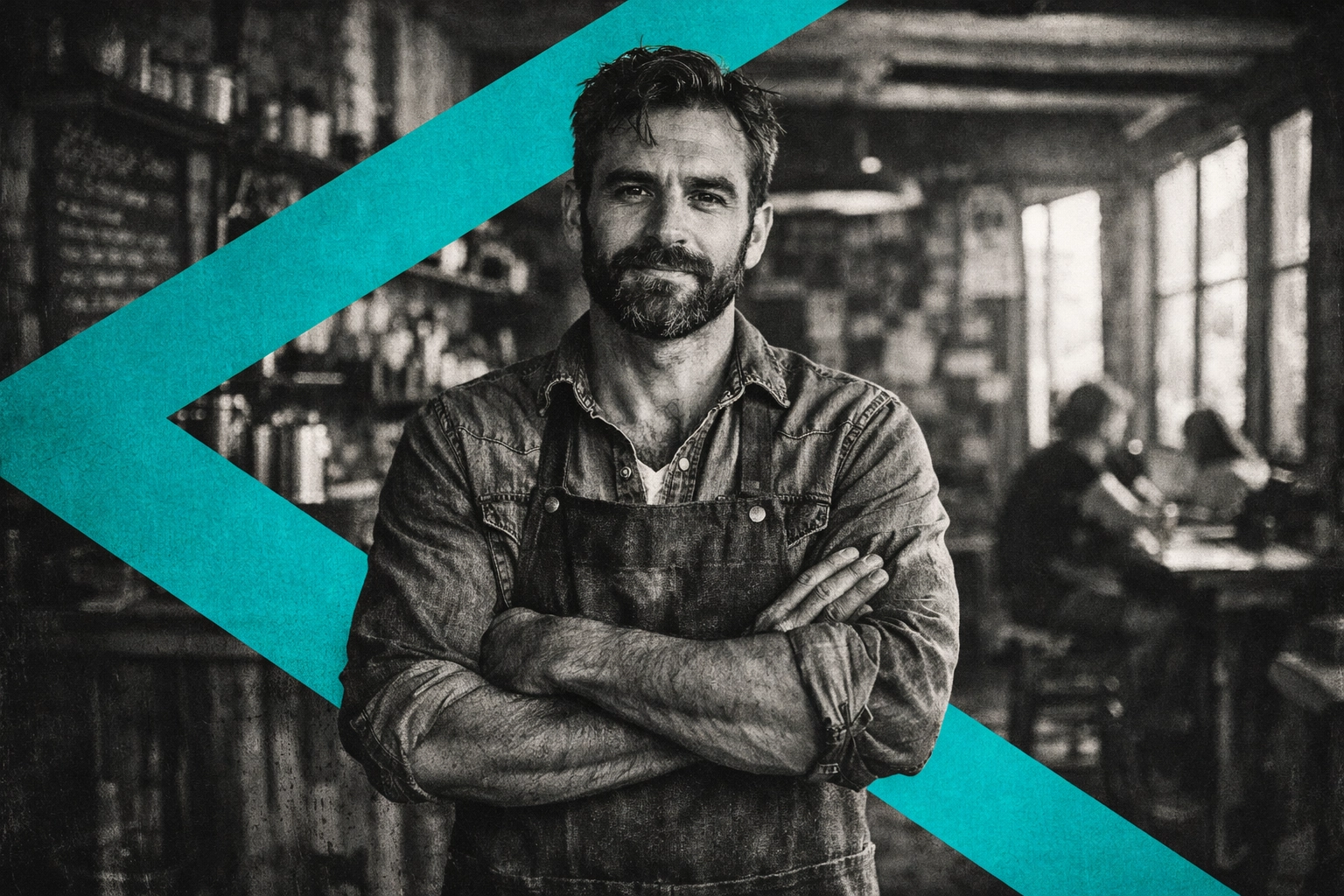 Confident small business owner standing in storefront ready to own their marketing