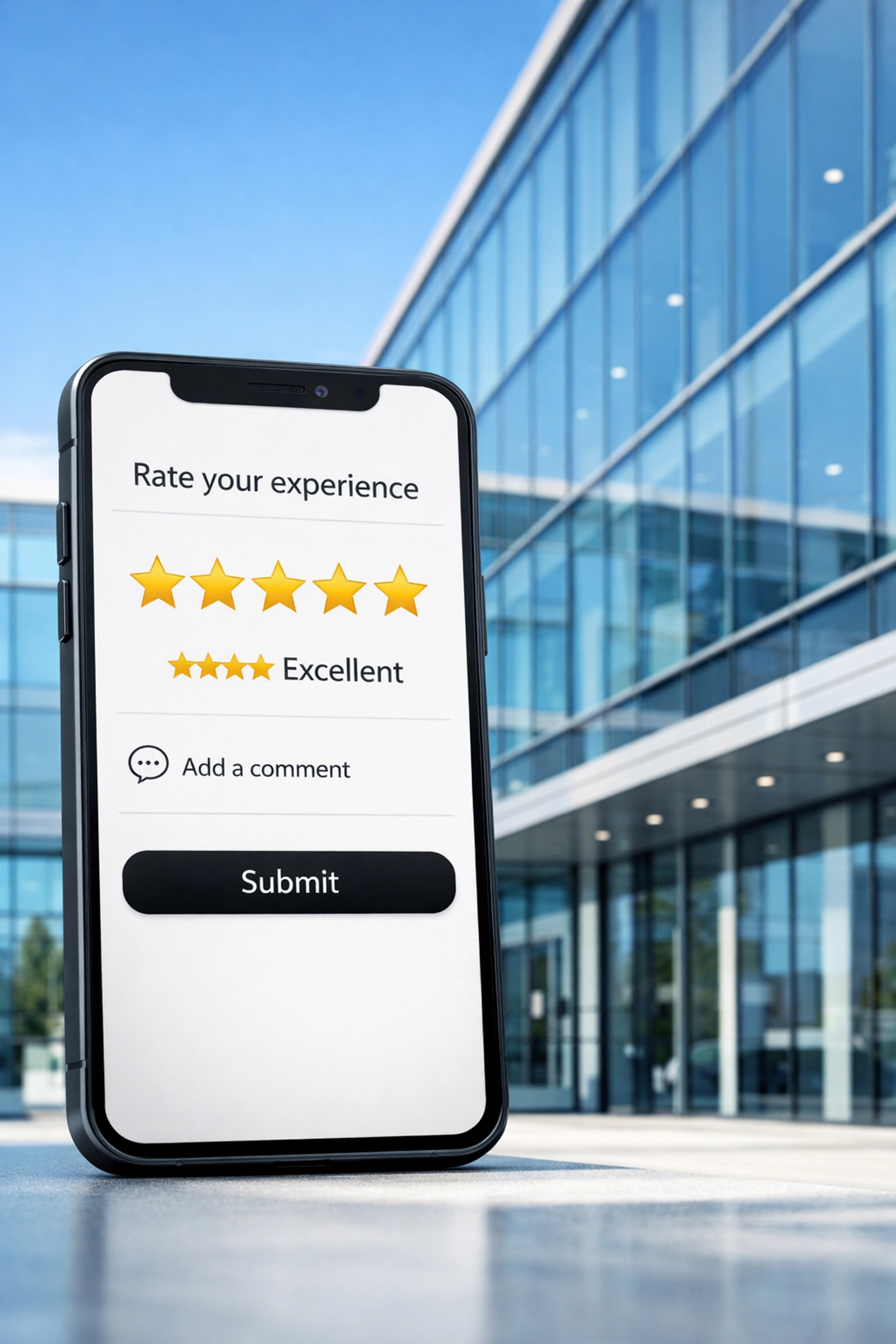Five-star reviews displayed on smartphone for commercial cleaning business authority