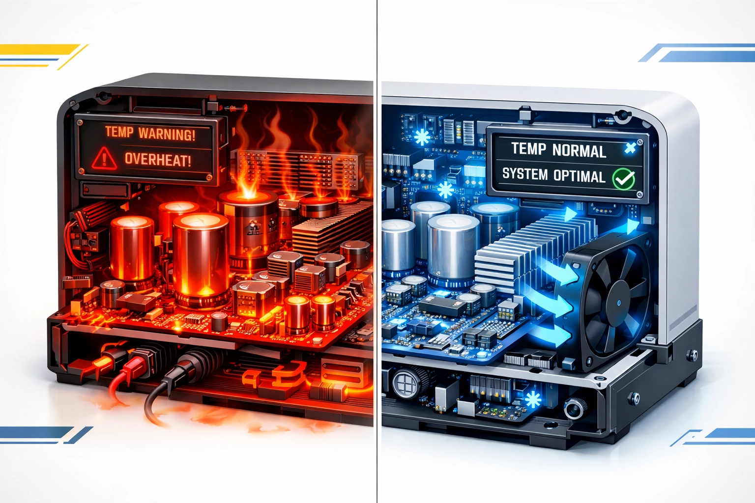 Onduleur solaire : effet de la chaleur sur les composants électroniques