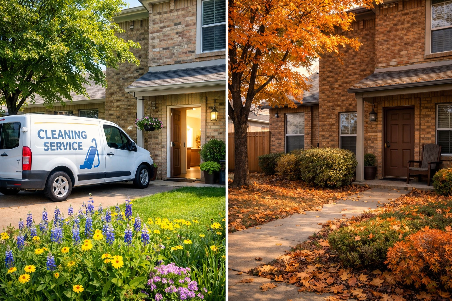 Seasonal comparison of DFW rental property showing peak May demand versus November baseline