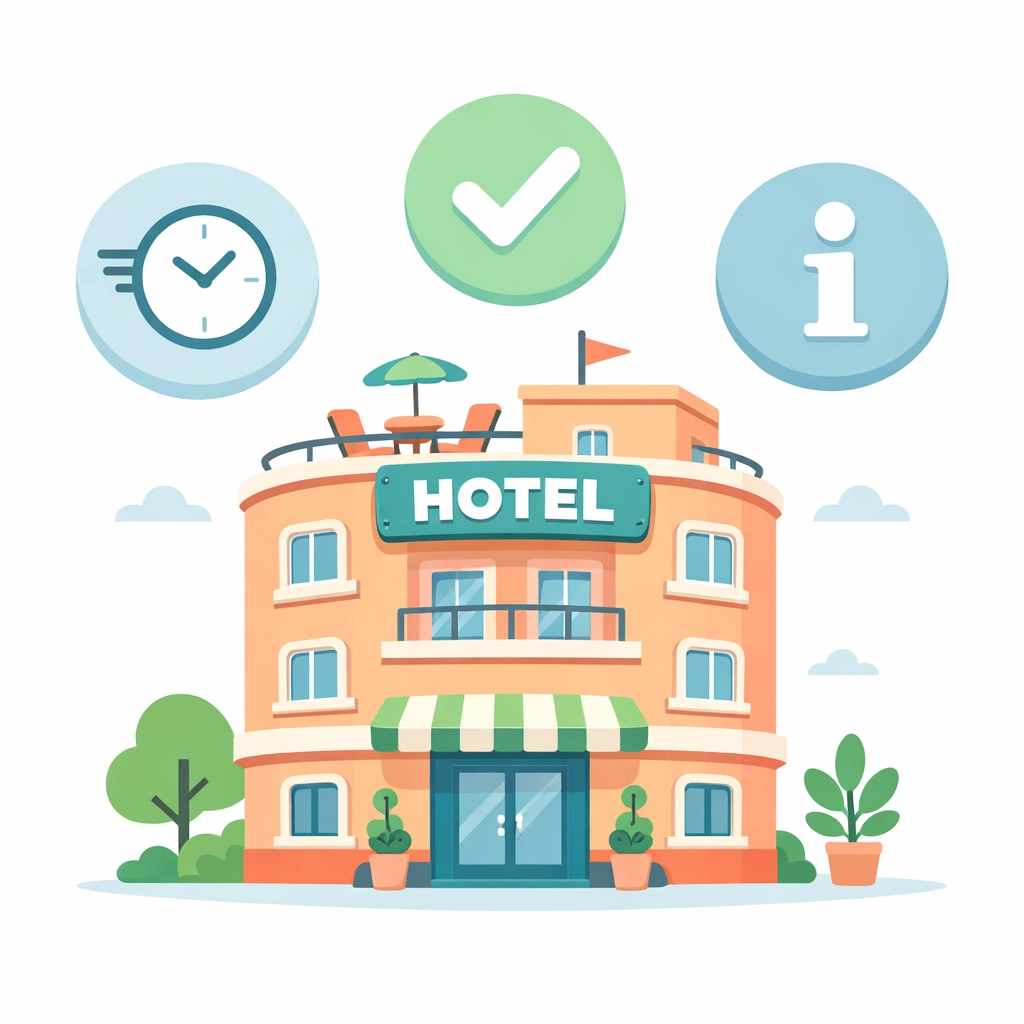 Icons showing fast booking and instant information for Adelaide boutique hotels.