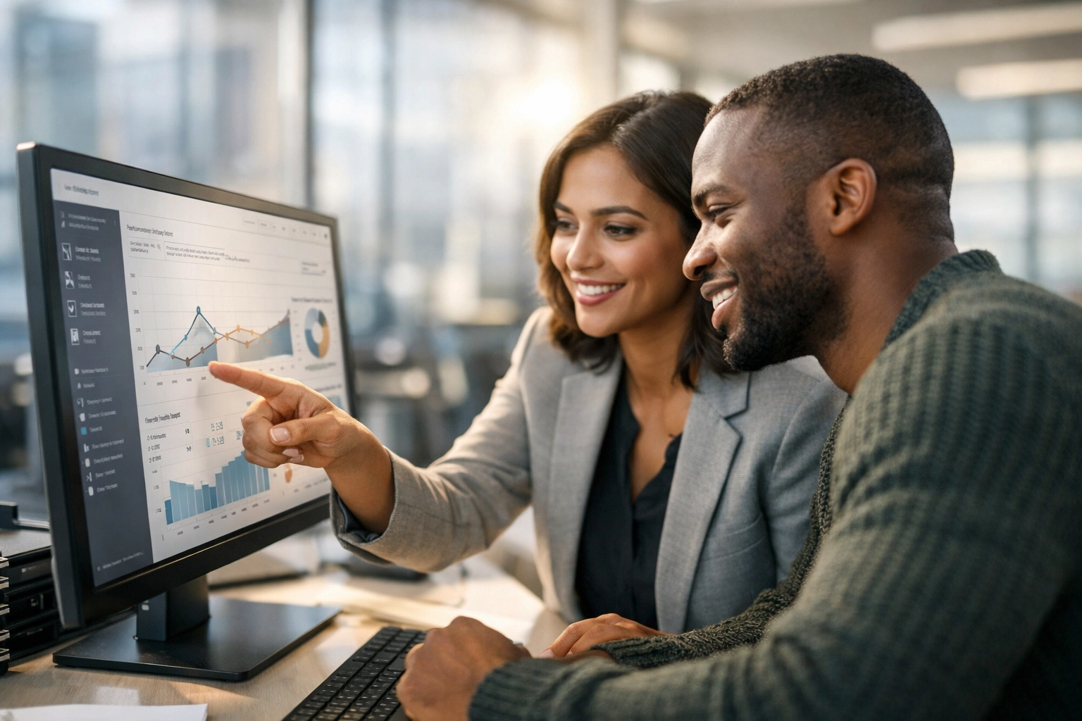 IT professionals analyzing ServiceNow ITOM data visualizations for optimized asset management ROI.
