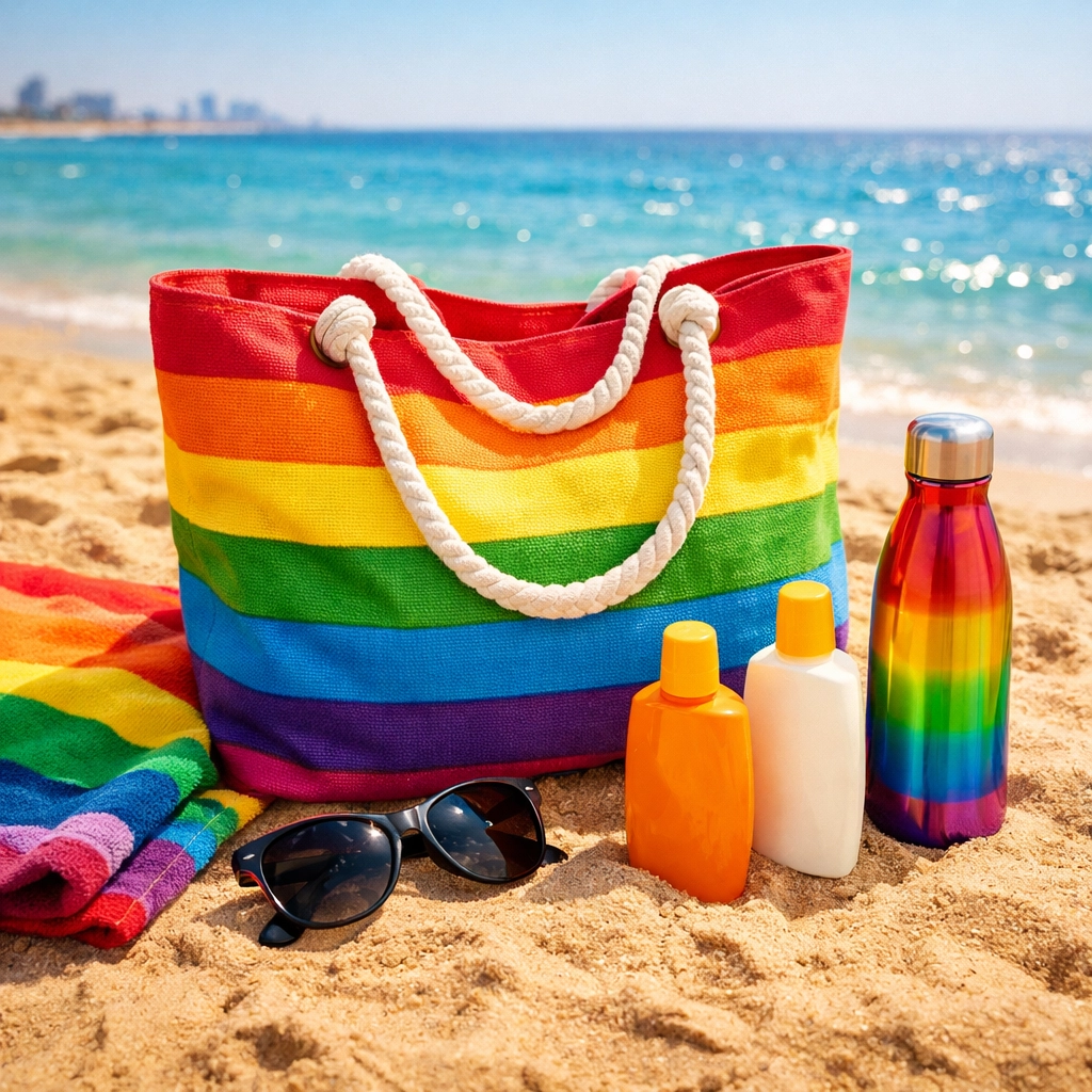 Beach essentials for LGBTQ+ naturist day at Tel Aviv's Ga'ash Beach