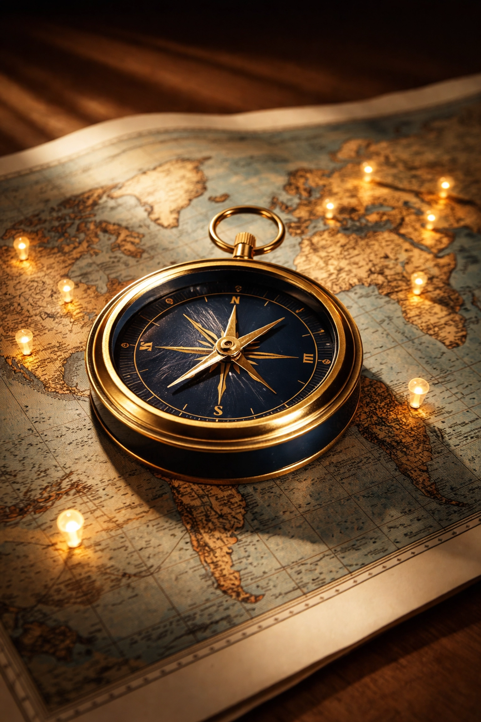 Compass and world map highlighting guidance and global opportunities in exclusive investment strategies
