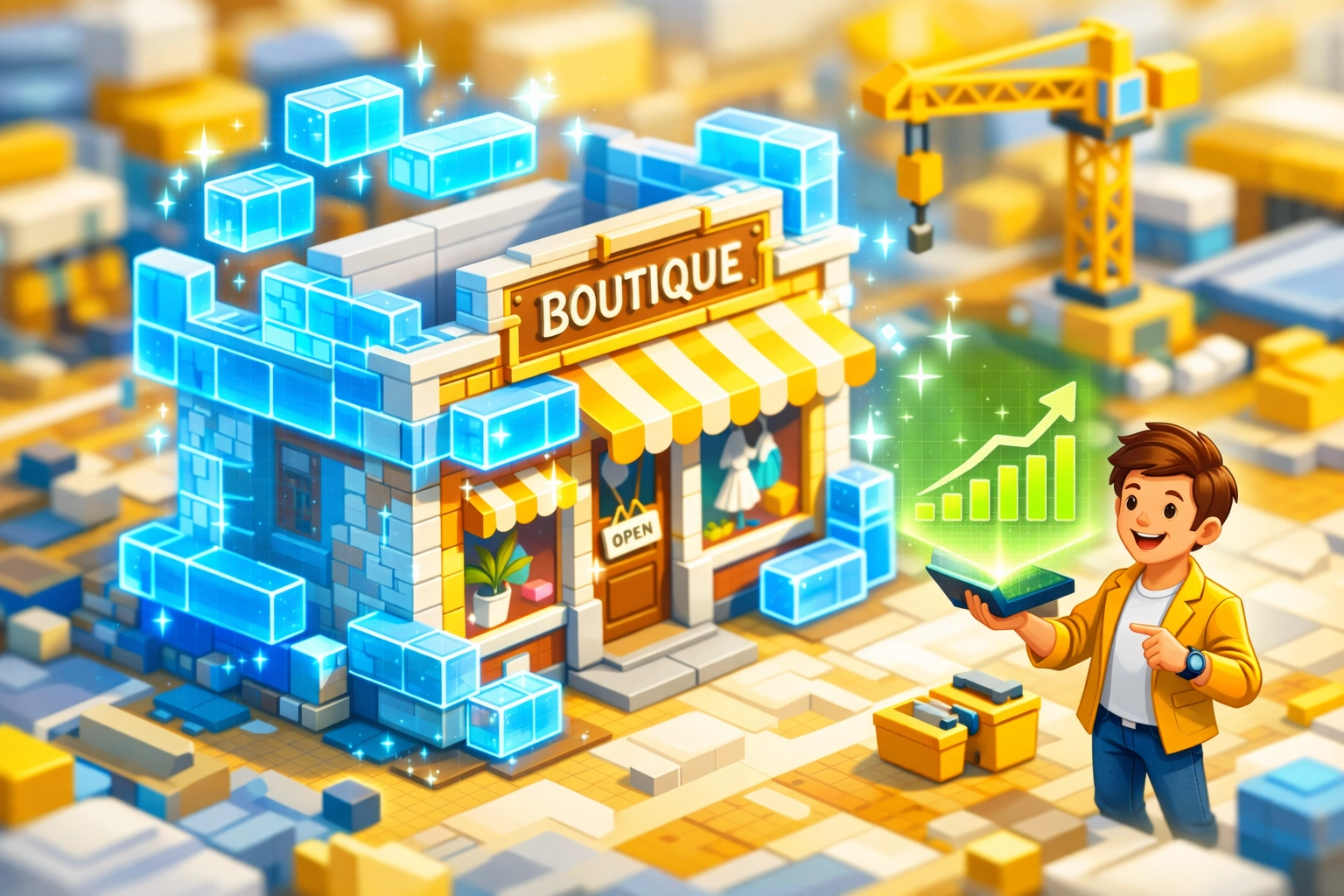 Digital construction of a store for ecommerce website development and conversion rate optimization.