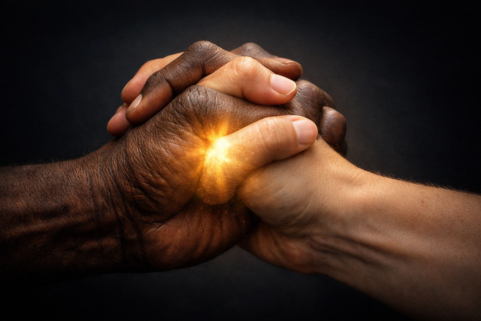 Two hands clasped in prayer showing global solidarity with the persecuted church in Nigeria.
