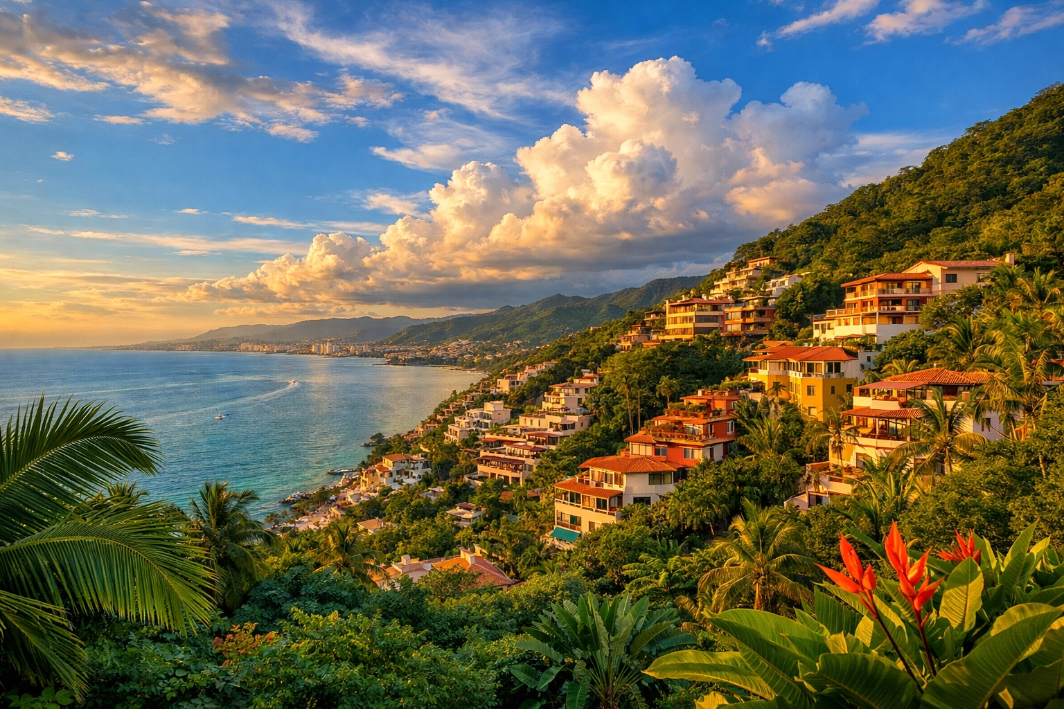 Amapas hillside neighborhood overlooking Banderas Bay in Puerto Vallarta