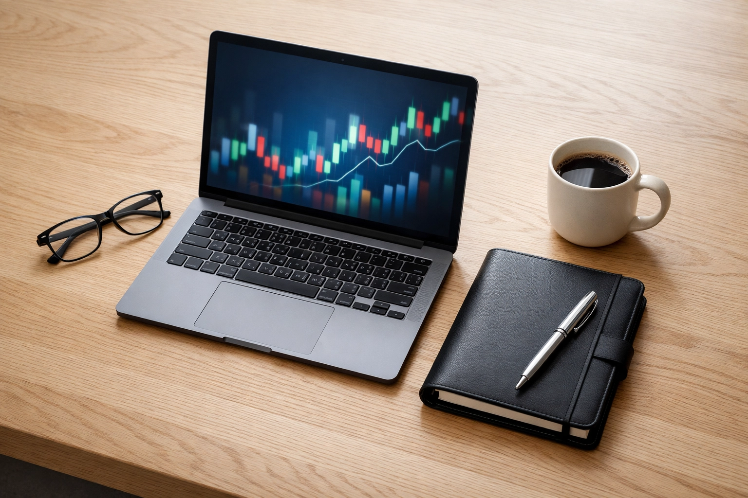 Minimalist desk with financial charts illustrating professional exit planning and business valuation in MS.