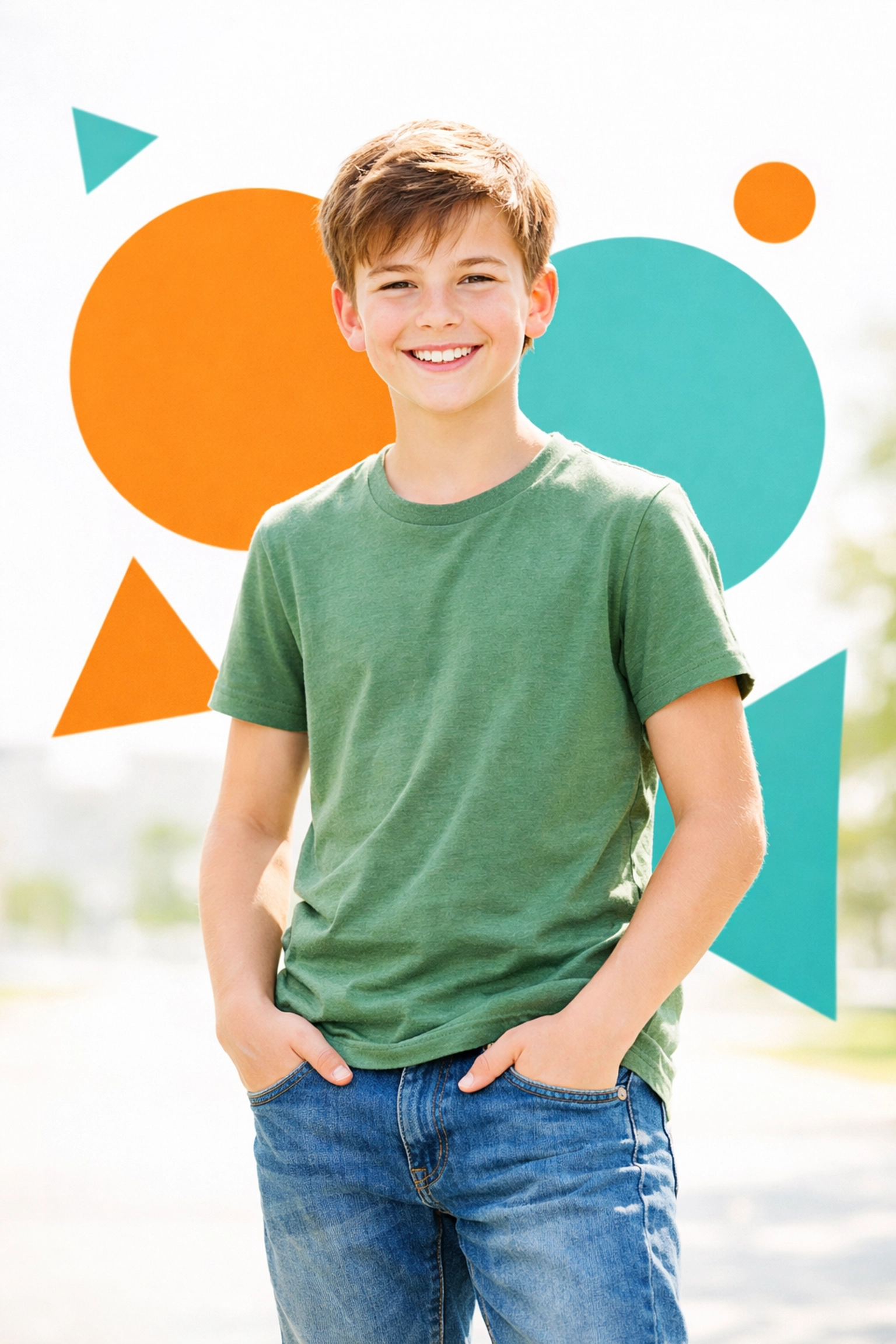 Confident teenage boy smiling during adolescent development